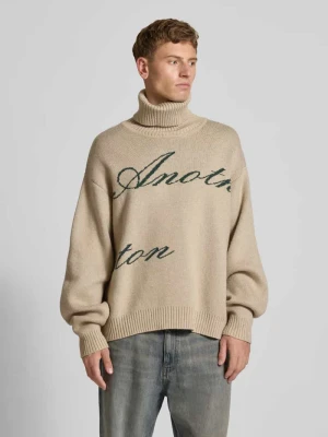 Sweter z dzianiny o kroju oversized z golfem ANOTHER COTTON LAB