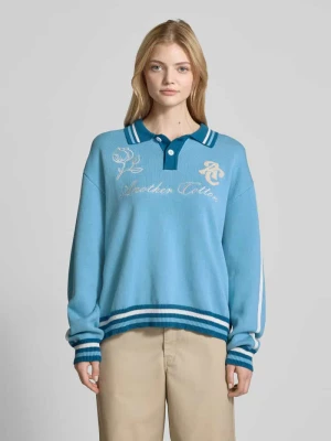 Sweter z dzianiny o kroju oversized z kołnierzykiem polo ANOTHER COTTON LAB