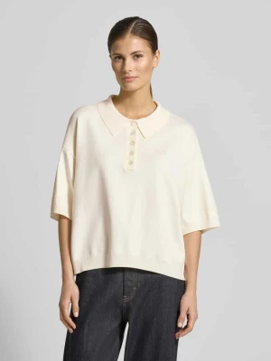 Sweter z dzianiny o kroju oversized z kołnierzykiem polo model ‘talla’ Gestuz