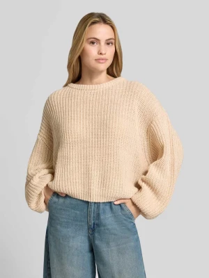 sweter z dzianiny o kroju oversized z mieszanka lnu American Vintage Beżowy