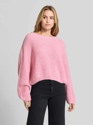 sweter z dzianiny o kroju oversized z mieszanka lnu American Vintage Różowy