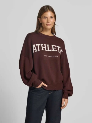 sweter z dzianiny o kroju oversized z mieszanka wiskozy AIMN Ciemnobrązowy