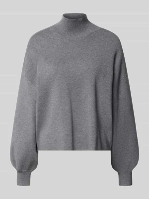 Sweter z dzianiny o kroju oversized z mieszanki wiskozy model 'Mercy East' MSCH Copenhagen Średnioszary