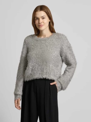 Sweter z dzianiny o kroju oversized z okrągłym dekoltem model ‘BLIZI’ Ichi