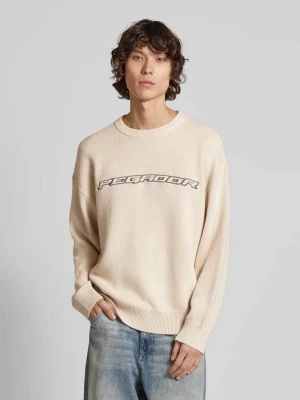 Sweter z dzianiny o kroju oversized z okrągłym dekoltem model ‘LENOX’ Pegador