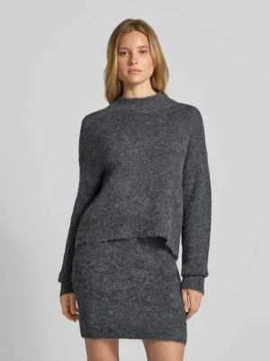 Sweter z dzianiny o kroju oversized z okrągłym dekoltem model ‘Paulina’ NEO NOIR