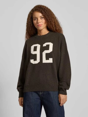 Sweter z dzianiny o kroju oversized z okrągłym dekoltem REVIEW