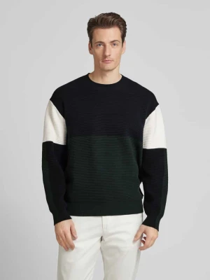 Sweter z dzianiny o kroju oversized z prążkowaną stójką Armani Exchange