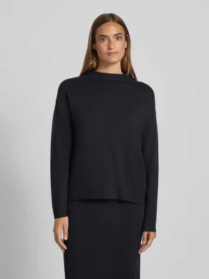 Sweter z dzianiny o kroju oversized z prążkowaną stójką Christian Berg Woman