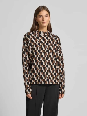 Sweter z dzianiny o kroju oversized z prążkowaną stójką Christian Berg Woman