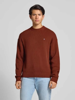 Sweter z dzianiny o kroju oversized z prążkowanymi wykończeniami Calvin Klein Jeans