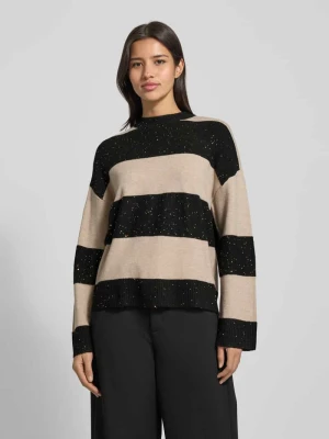 Sweter z dzianiny o kroju oversized z prążkowanymi wykończeniami model ‘Aliv’ Christian Berg Woman