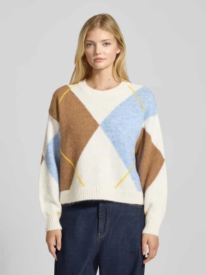 Sweter z dzianiny o kroju oversized z prążkowanymi wykończeniami model ‘ARMIE’ Noisy May