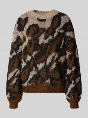 Sweter z dzianiny o kroju oversized z prążkowanymi wykończeniami model ‘LOMA’ Vila