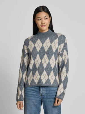 Sweter z dzianiny o kroju oversized z prążkowanymi wykończeniami model ‘Nafta’ b.Young