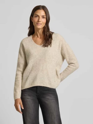 Sweter z dzianiny o kroju oversized z prążkowanymi wykończeniami model ‘THORA’ MOS MOSH
