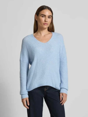 Sweter z dzianiny o kroju oversized z prążkowanymi wykończeniami model ‘THORA’ MOS MOSH