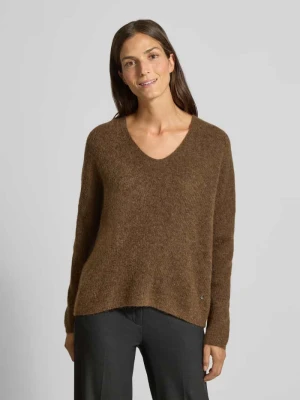 Sweter z dzianiny o kroju oversized z prążkowanymi wykończeniami model ‘THORA’ MOS MOSH