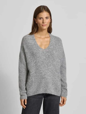 Sweter z dzianiny o kroju oversized z prążkowanymi wykończeniami model ‘THORA’ MOS MOSH
