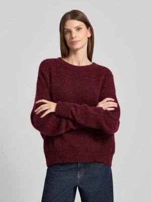 Sweter z dzianiny o kroju oversized z prążkowanymi wykończeniami model ‘VITOW’ American Vintage Bordowy melanż