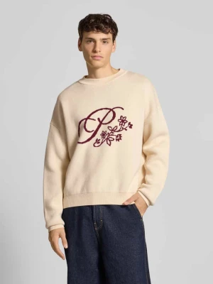 Sweter z dzianiny o kroju oversized z prążkowanymi wykończeniami PROHIBITED