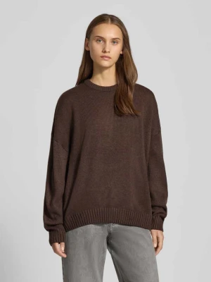 Sweter z dzianiny o kroju oversized z prążkowanymi wykończeniami REVIEW