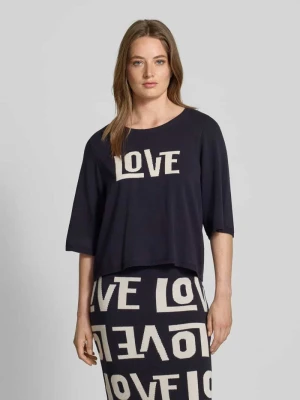 Sweter z dzianiny o kroju oversized z rękawem o dł. 3/4 milano italy