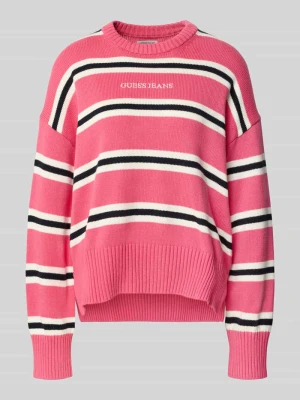 Sweter z dzianiny o kroju oversized z wyhaftowanym logo Guess Jeans
