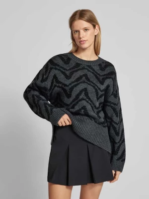 Sweter z dzianiny o kroju oversized ze wzorem na całej powierzchni model ‘JANE’ Only