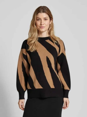 Sweter z dzianiny o kroju regular fit dwukolorowy model ‘NANCY’ Vero Moda