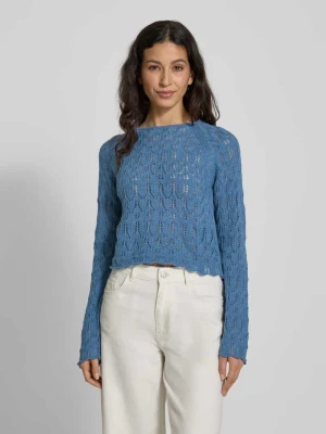 Sweter z dzianiny o kroju regular fit z ażurowej dzianiny model ‘NEW FABIENNE’ Vero Moda