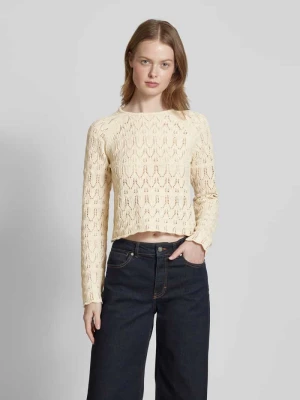 Sweter z dzianiny o kroju regular fit z ażurowej dzianiny model ‘NEW FABIENNE’ Vero Moda