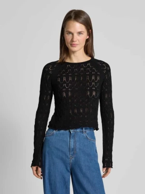Sweter z dzianiny o kroju regular fit z ażurowej dzianiny model ‘NEW FABIENNE’ Vero Moda