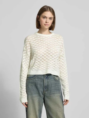 Sweter z dzianiny o kroju regular fit z ażurowym wzorem model ‘MIAMI’ Only