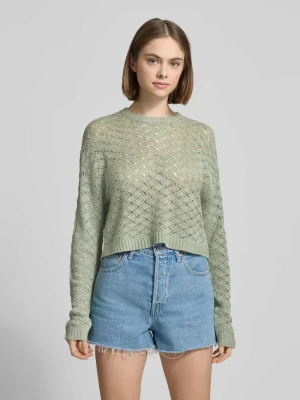 Sweter z dzianiny o kroju regular fit z ażurowym wzorem model ‘MIAMI’ Only
