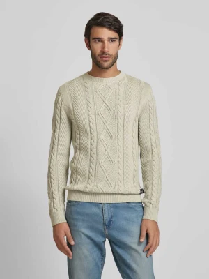 Sweter z dzianiny o kroju regular fit z bawełny ze ściegiem warkoczowym s.Oliver RED LABEL