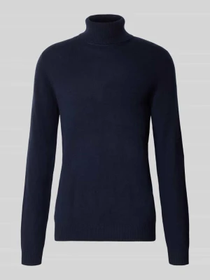 sweter z dzianiny o kroju regular fit z czystego kaszmiru ze swetrem z golfem Christian Berg Granatowy