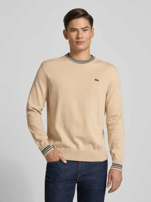 Sweter z dzianiny o kroju regular fit z czystej bawełny Lacoste