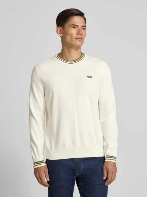 Sweter z dzianiny o kroju regular fit z czystej bawełny Lacoste