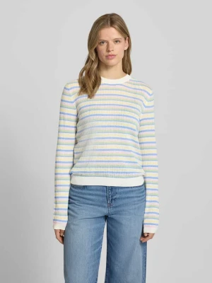 Sweter z dzianiny o kroju regular fit z czystej bawełny model 'DIANA' Pieces