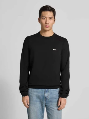 Sweter z dzianiny o kroju regular fit z czystej bawełny model ‘EVER-X’ BOSS Green