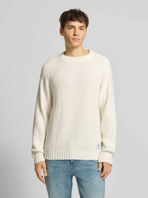 Sweter z dzianiny o kroju regular fit z czystej bawełny model ‘SONNEE’ Hugo Blue