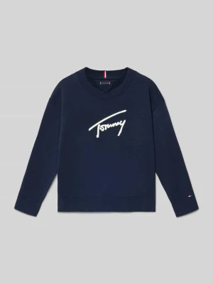 Sweter z dzianiny o kroju regular fit z czystej bawełny model ‘VARSITY’ Tommy Hilfiger Kids