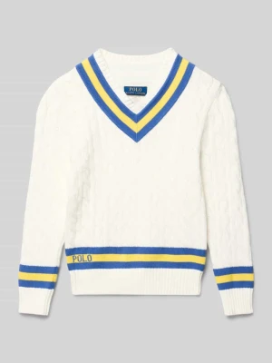 Sweter z dzianiny o kroju regular fit z czystej bawełny Polo Ralph Lauren Teens