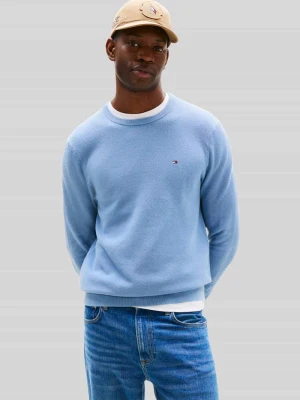 Sweter z dzianiny o kroju regular fit z czystej bawełny Tommy Hilfiger Jasnoniebieski