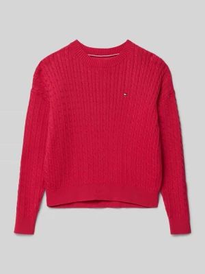 Sweter z dzianiny o kroju regular fit z czystej bawełny Tommy Hilfiger Teens