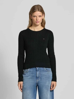 Sweter z dzianiny o kroju regular fit z czystej bawełny Tommy Jeans Czarny