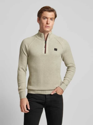 Sweter z dzianiny o kroju regular fit z czystej bawełny z kołnierzem zapinanym s.Oliver RED LABEL