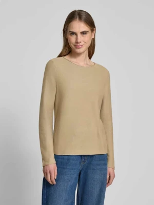 Sweter z dzianiny o kroju regular fit z czystej bawełny ze zwijanym brzegiem Marc O'Polo