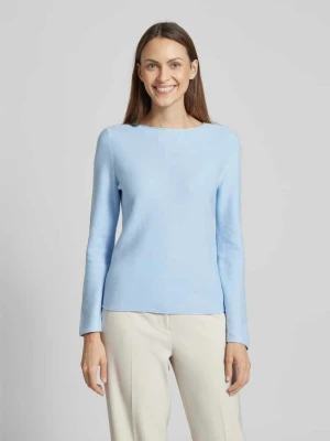 Sweter z dzianiny o kroju regular fit z czystej bawełny ze zwijanym brzegiem Marc O'Polo